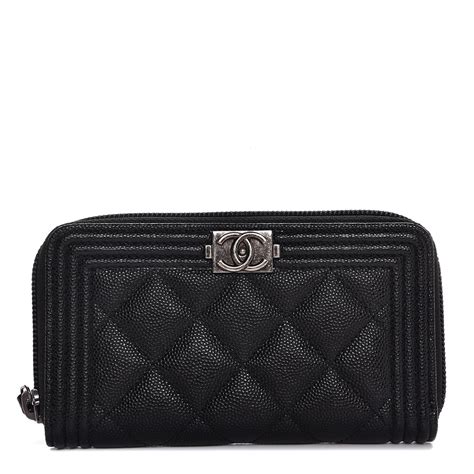 chanel zipper wallet|Chanel boy zip around wallet.